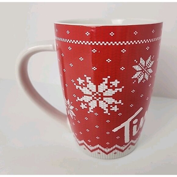 Tim Hortons 2015 Limited Edition No.15 Red/White Christmas Sweater Coffee Mug - Picture 1 of 7